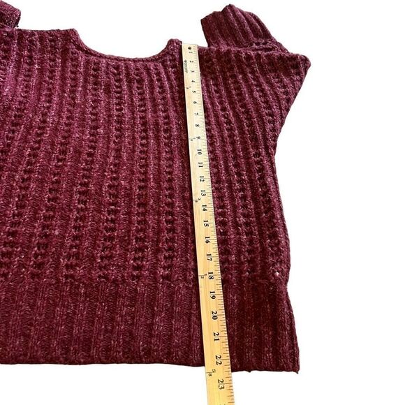Loft Wine Colored Boat Neck Sweater. Textured. 3/4 Sleeves. Sz Sm. EUC! - Picture 9 of 11